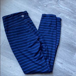 Blue striped athleta leggings